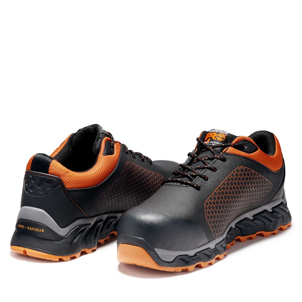 Pantofi De Lucru Timberland Barbati Negrii/Portocalii - Pro® Ridgelow Comp Toe - Romania - RTZIEK094